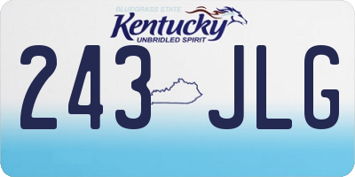 KY license plate 243JLG