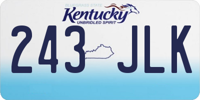 KY license plate 243JLK