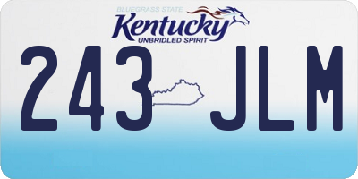 KY license plate 243JLM