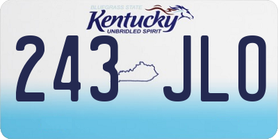 KY license plate 243JLO