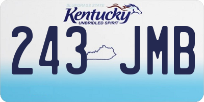 KY license plate 243JMB