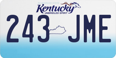 KY license plate 243JME