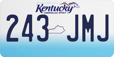 KY license plate 243JMJ