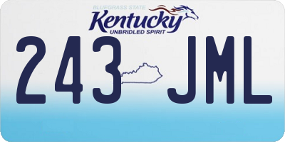 KY license plate 243JML
