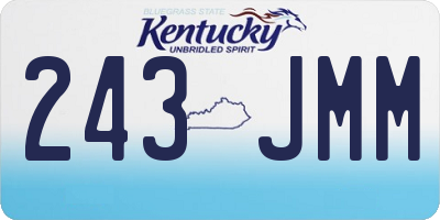 KY license plate 243JMM