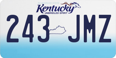 KY license plate 243JMZ