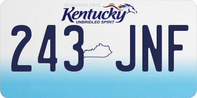 KY license plate 243JNF
