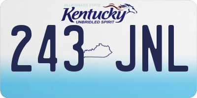 KY license plate 243JNL