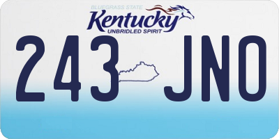KY license plate 243JNO