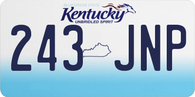 KY license plate 243JNP