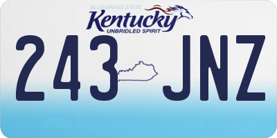 KY license plate 243JNZ