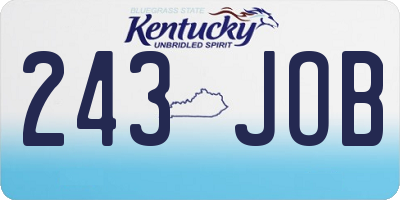 KY license plate 243JOB