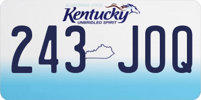 KY license plate 243JOQ
