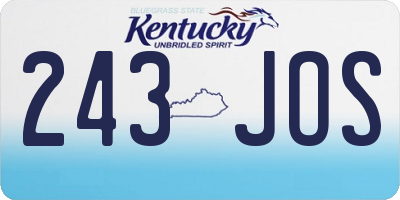 KY license plate 243JOS