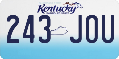 KY license plate 243JOU