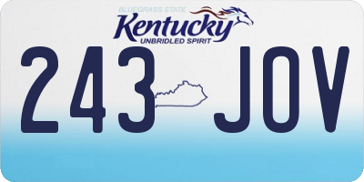 KY license plate 243JOV