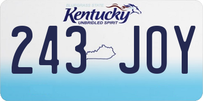 KY license plate 243JOY