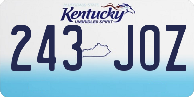 KY license plate 243JOZ