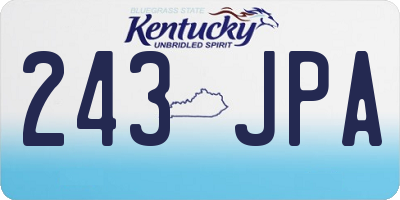 KY license plate 243JPA