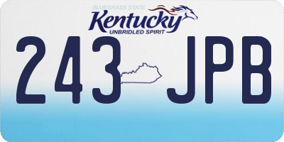 KY license plate 243JPB