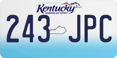 KY license plate 243JPC