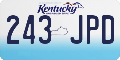 KY license plate 243JPD