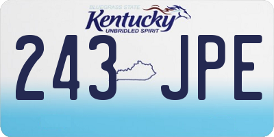 KY license plate 243JPE