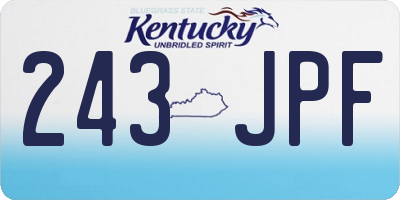KY license plate 243JPF