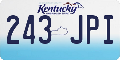 KY license plate 243JPI