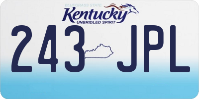 KY license plate 243JPL