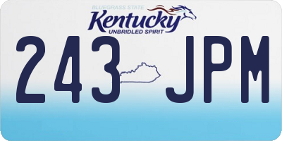 KY license plate 243JPM