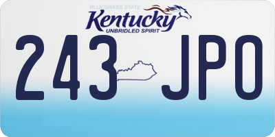 KY license plate 243JPO