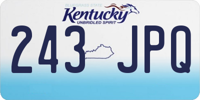 KY license plate 243JPQ