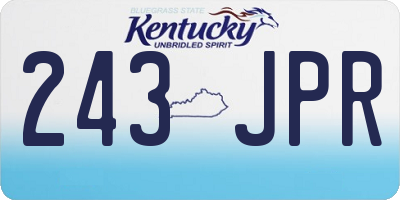 KY license plate 243JPR