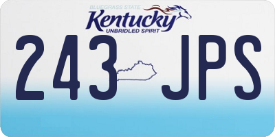 KY license plate 243JPS