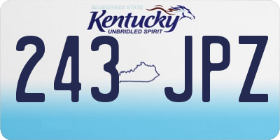 KY license plate 243JPZ