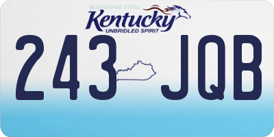 KY license plate 243JQB