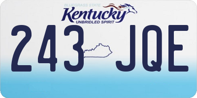 KY license plate 243JQE