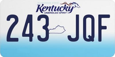 KY license plate 243JQF