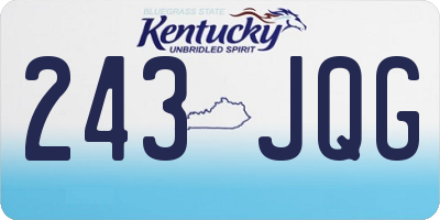KY license plate 243JQG