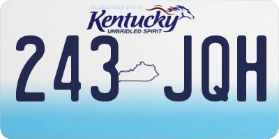 KY license plate 243JQH