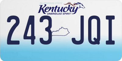 KY license plate 243JQI