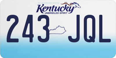 KY license plate 243JQL