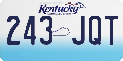 KY license plate 243JQT