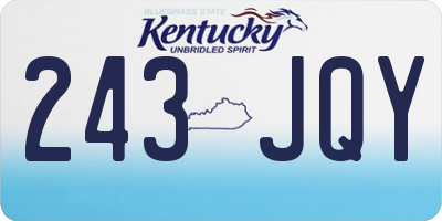 KY license plate 243JQY