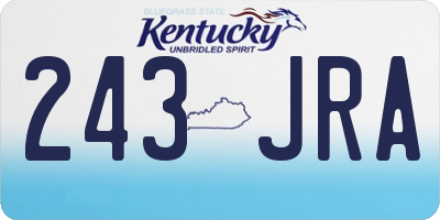 KY license plate 243JRA