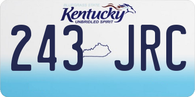KY license plate 243JRC