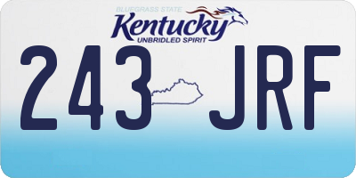 KY license plate 243JRF