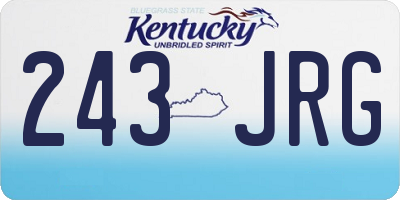 KY license plate 243JRG