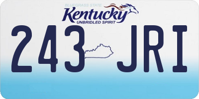 KY license plate 243JRI